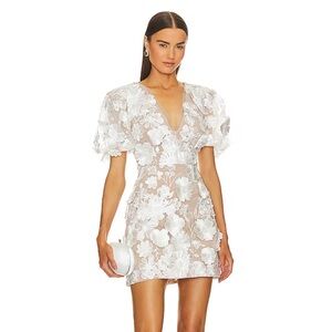 Zayla Mini Dress in Ivory & Nude